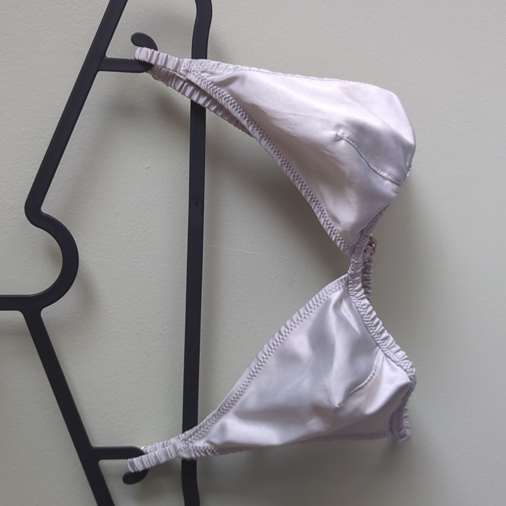 Blush. Satiny 'Crinkle-Cut' Straps. Size Small.